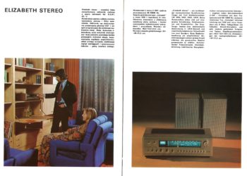 Reklama odbiornika Elizabeth Stereo w folderze Unitra Diora na sezon 1976/77 ze zbiorów Muzeum Miejskiego Dzierżoniowa
