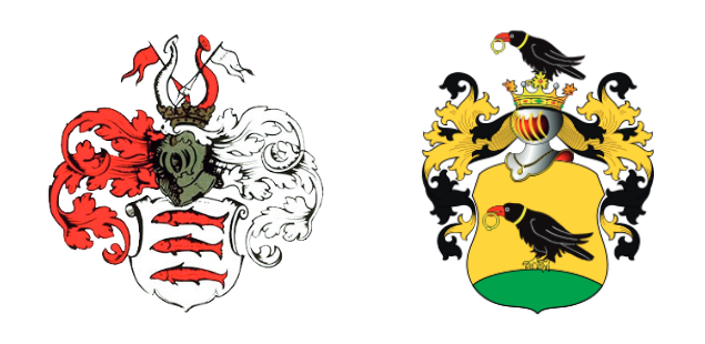 Herb rodziny von Seidlitz (Korzbok) oraz herb rodziny von Sandreczky (Korwin)