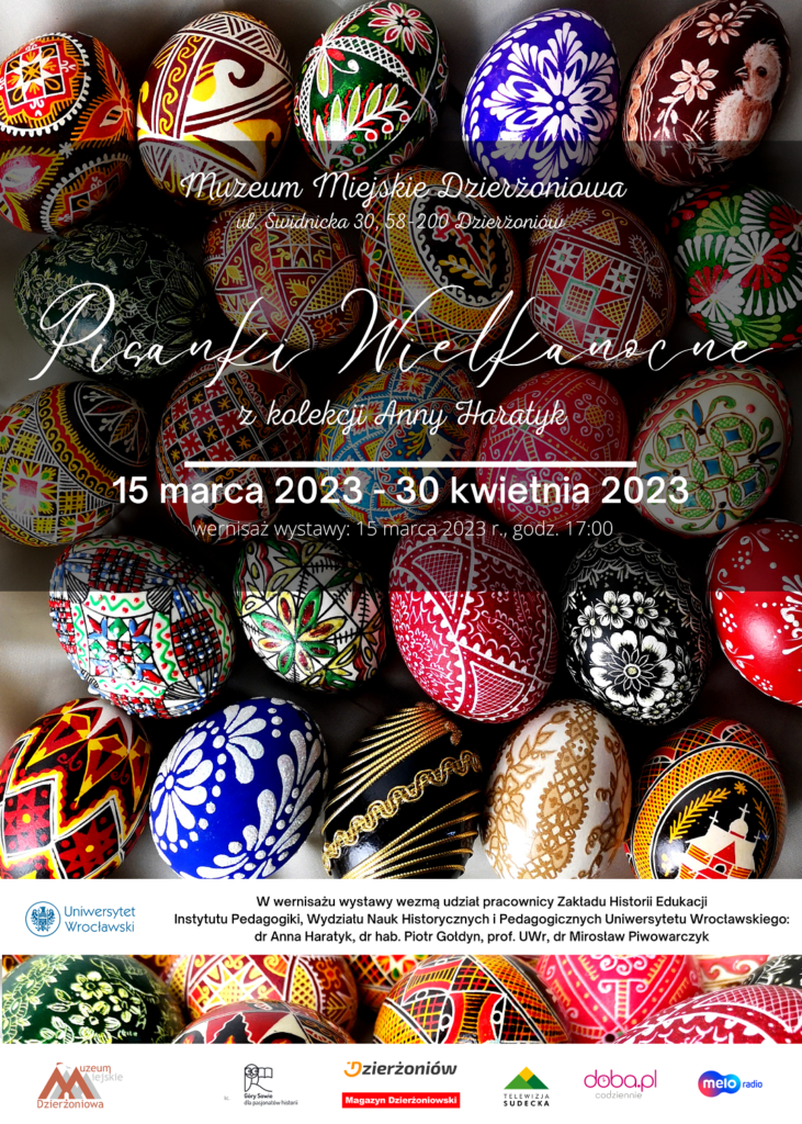 plakat wystawy "Pisanki Wielkanocne z kolekcji Anny Haratyk"