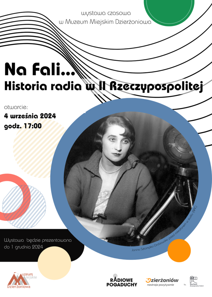 plakat wystawy "Na fali... Historia radia w II Rzeczypospolitej"